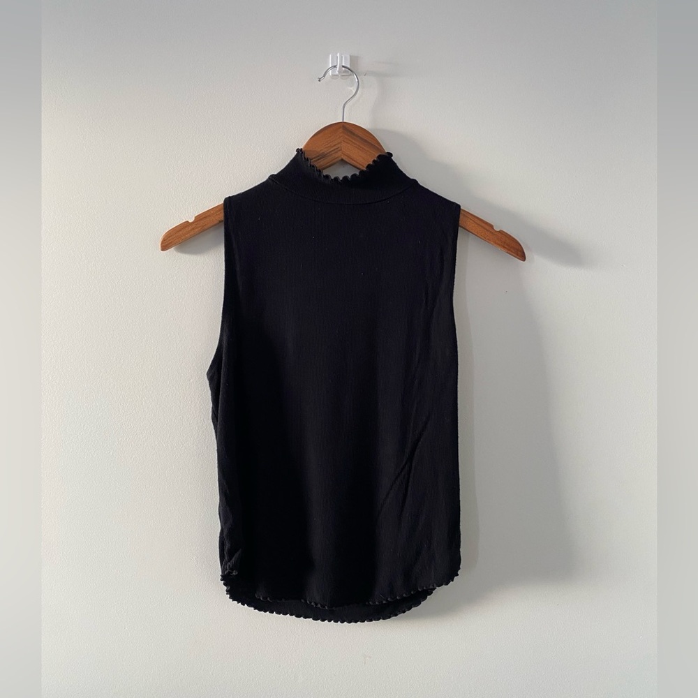 Guess Black Mock Neck Tank Top